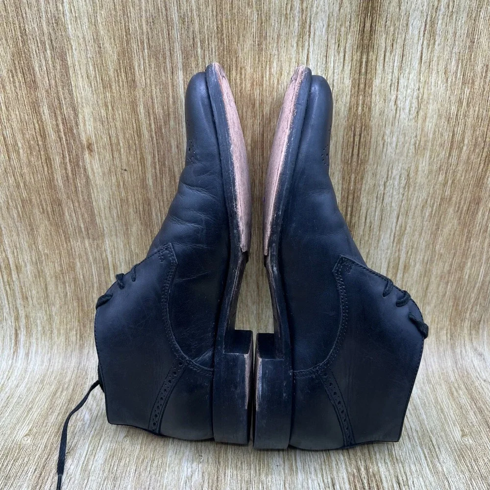 John Varvatos Chukka Boots Men's Size 7.5 Black Desert Shoes Leather Brogue